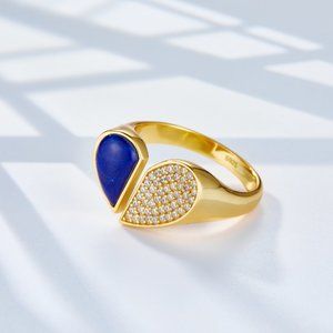 NEW 18K gold plated sterling silver ring, elegant,trendy, stylish, designer